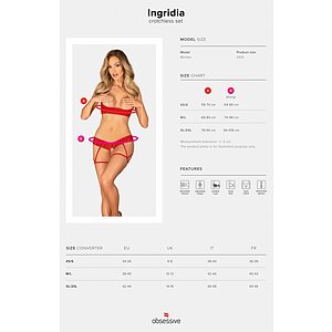 Set Obsessive Ingridia Decupat Roșu XL-2XL Thumb 4