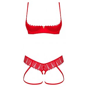 Set Obsessive Ingridia Decupat Roșu XL-2XL Thumb 2