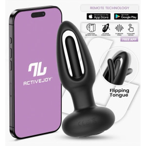 Dop Anal Cu Limbă Oscilantă Aplicație Smartphone Negru Thumb 1