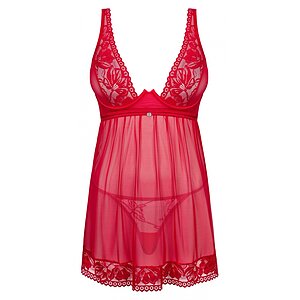 Babydoll Obsessive Lacelove Roșu XL-2XL Thumb 2