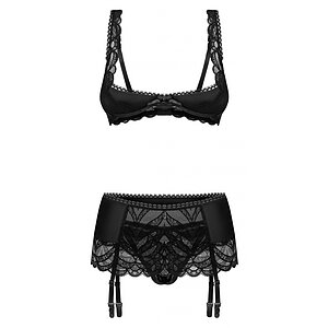 Set Obsessive Lecille 3 Piese Negru S-M Thumb 1