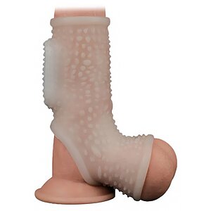 Lovetoy Knights Ring – Inel Vibrant cu Manșon TPE +45% Alb Thumb 5