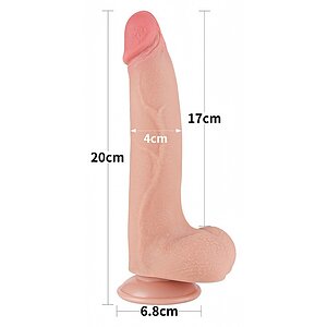 LoveToy Sliding Skin Dildo 20 cm – Realist, Ventuză Thumb 5