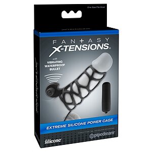 Manșon FX Extreme Silicone Power Cage Negru Thumb 3