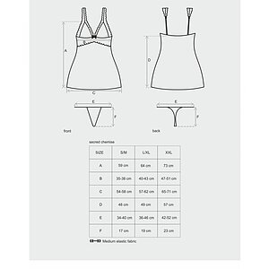 Neglijee Obsessive Secred Roșu L-XL Thumb 3