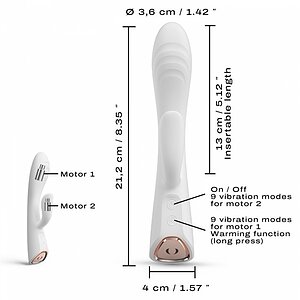 Vibrator Rabbit Dorcel Flexi Heating Alb Thumb 4