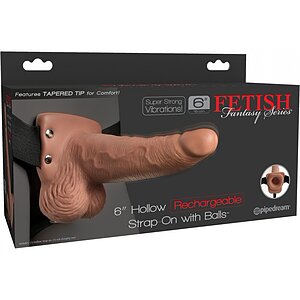 Strap On Hollow Rechargeable Fetish Fantasy 18 cm Caramel Thumb 3