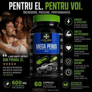 Pills Mega Penis Ultra — 60 Capsule, L-Arginină 600 Mg Thumb 2