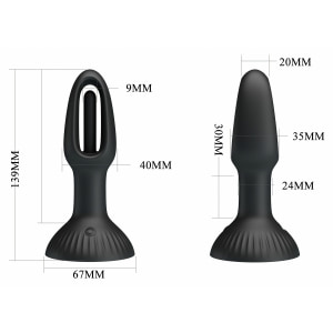 Pretty Love Hubert Vibrator Anal cu 7 Moduri Wiggling Negru Thumb 6