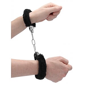 Pleasure Handcuffs Furry Negru Thumb 2