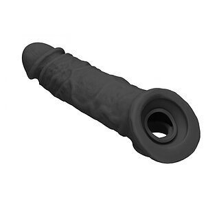 Prelungitor Penis Sleeve RealRock 21cm Negru Thumb 1