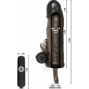 Prelungitor Penis Vibrator Regular Fit Negru Thumb 9