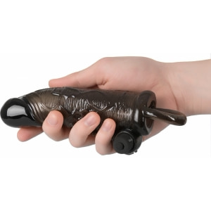 Prelungitor Penis Vibrator Regular Fit Negru Thumb 3