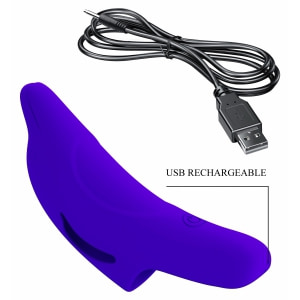 Pretty Love Delphini – Vibrator De Deget 10 Moduri, Compact Albastru Thumb 5