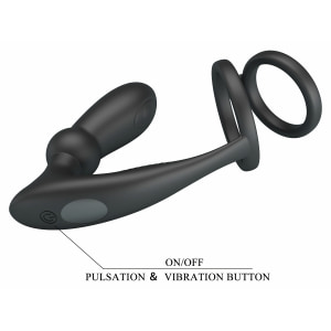 Pretty Love Emoni Inel Vibrator Reîncărcabil 12 Moduri Negru Thumb 5