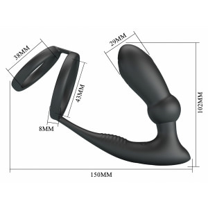 Pretty Love Emoni Inel Vibrator Reîncărcabil 12 Moduri Negru Thumb 6