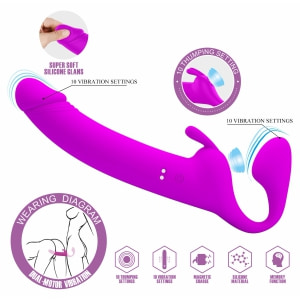 Pretty Love Zanini Vibrant Reîncărcabil Strapless Strap‑On Mov Thumb 4