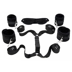 Set Soft Bondage Under the Mattress Soft Restraint Negru Thumb 1