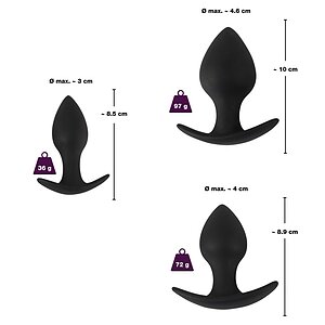 Set Anal Plug Black Velvets Trainer Negru Thumb 4