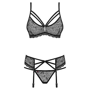 Set Lenjerie Intimă Obsessive 818-SEG Negru L-XL Thumb 2