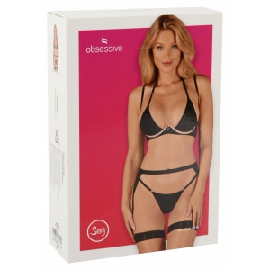 Set Obsessive 3 Piese Selinne Negru M-L Thumb 12