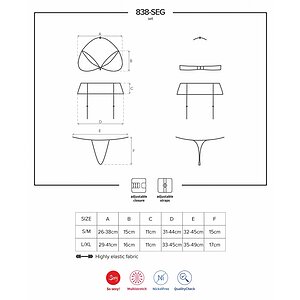 Set Obsessive 838-SEG Roșu L-XL Thumb 4
