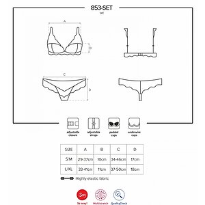 Set Obsessive 853-SET Roșu L-XL Thumb 4