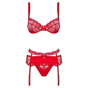 Set Obsessive Heartina Roșu S-M Thumb 2