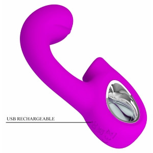 Sibel Vibrator Dublă Stimulare 10+30 Moduri Reîncărcabil Mov Thumb 5