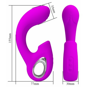 Sibel Vibrator Dublă Stimulare 10+30 Moduri Reîncărcabil Mov Thumb 4