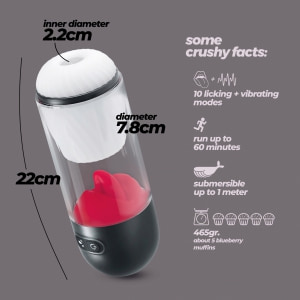 Slurpy Crushious Masturbator Automat 2 în 1 Alb Thumb 3