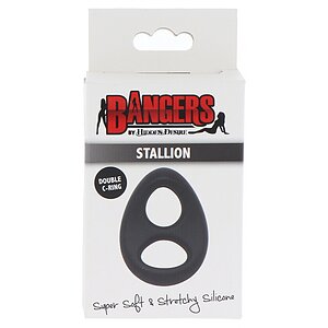 Soft Silicone Stallion C-Ring Negru Thumb 2