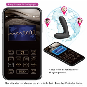 Stimulator Prostată Pretty Love Archenemy App Negru Thumb 12