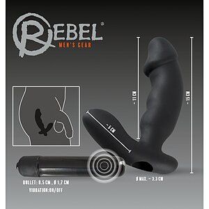 Stimulator Prostată Rebel Penis-Shaped Negru Thumb 3
