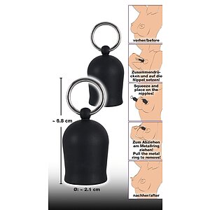 Stimulator Sfârcuri Suckers Negru Thumb 3