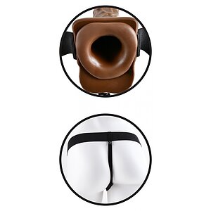 Strap-on Hollow Cu Testicule 19cm Maro Thumb 2