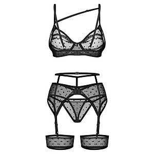 Set Obsessive Suspender Nuites Negru L-XL Thumb 3