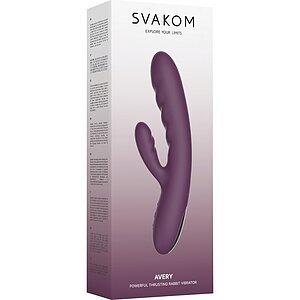 Svakom Avery Lilac — Rabbit 5x Împingere, Reîncărcabil Mov Thumb 13