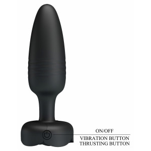 Tarion Plug Anal cu Împingere Automată 10x10 Moduri Negru Thumb 5