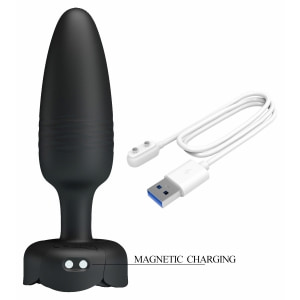 Tarion Plug Anal cu Împingere Automată 10x10 Moduri Negru Thumb 4