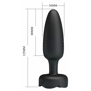Tarion Plug Anal cu Împingere Automată 10x10 Moduri Negru Thumb 3