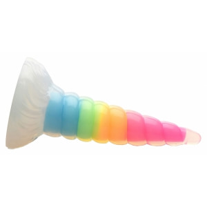 UniGlow Horn — Dildo silicon Fosforescent 20 cm Multicolor Thumb 1