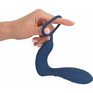 Vibrating Prostate Plug With Ring Albastru Thumb 3