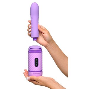 Vibrator Fantasy Love Cu Împingere Mov Thumb 9