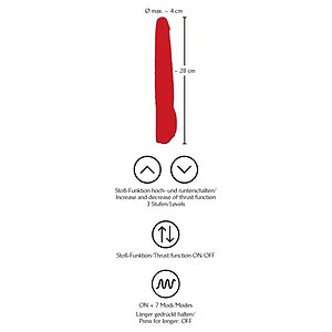 Vibrator Red Push Roșu Thumb 6