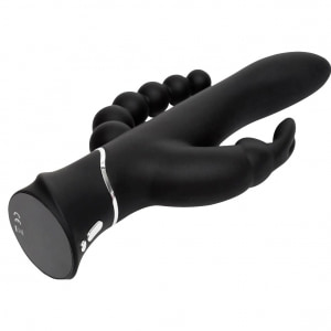 Vibrator Triplu Happy Rabbit Negru Thumb 7