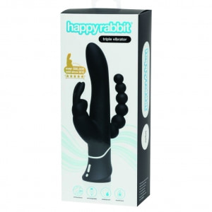 Vibrator Triplu Happy Rabbit Negru Thumb 15