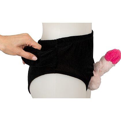 Boxeri cu penis gonflabil, cadou amuzant pentru petreceri Negru