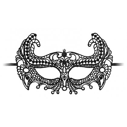 Empress Venetian Lace Mask Negru
