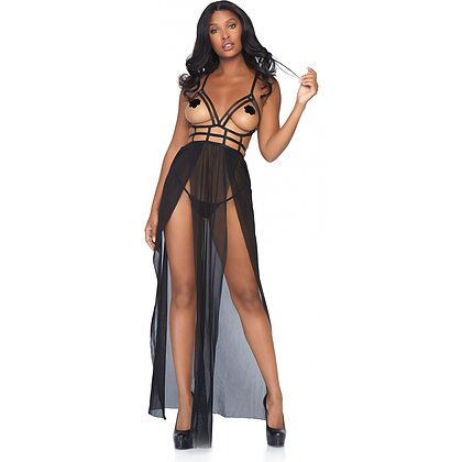 Rochie Leg Avenue Cage Maxi Negru